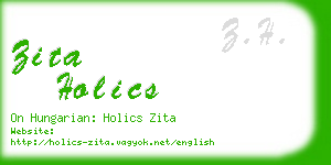 zita holics business card